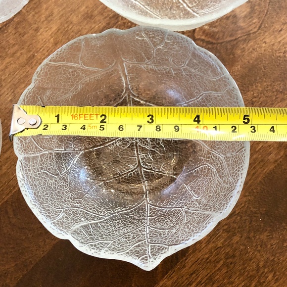 ARCOROC, FRANCE, ASPEN LEAF, Vintage, Glass, 5", Fruit, Dessert, Bowl, Set of 5 - Picture 11 of 12